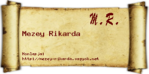Mezey Rikarda névjegykártya